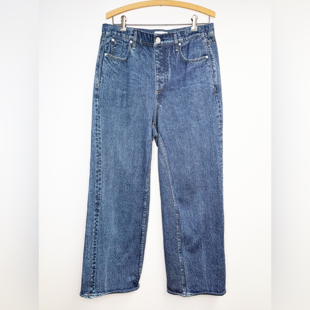 rag & bone Miramar Sweatpant High-Rise Straight-Leg Jeans in Medium Blue L - Picture 3 of 10